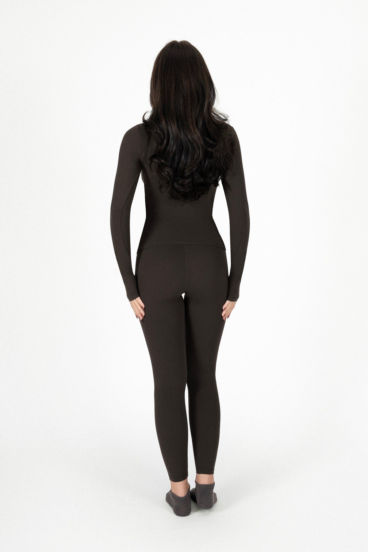 Fitted Long Sleeve T-Shirt Espresso