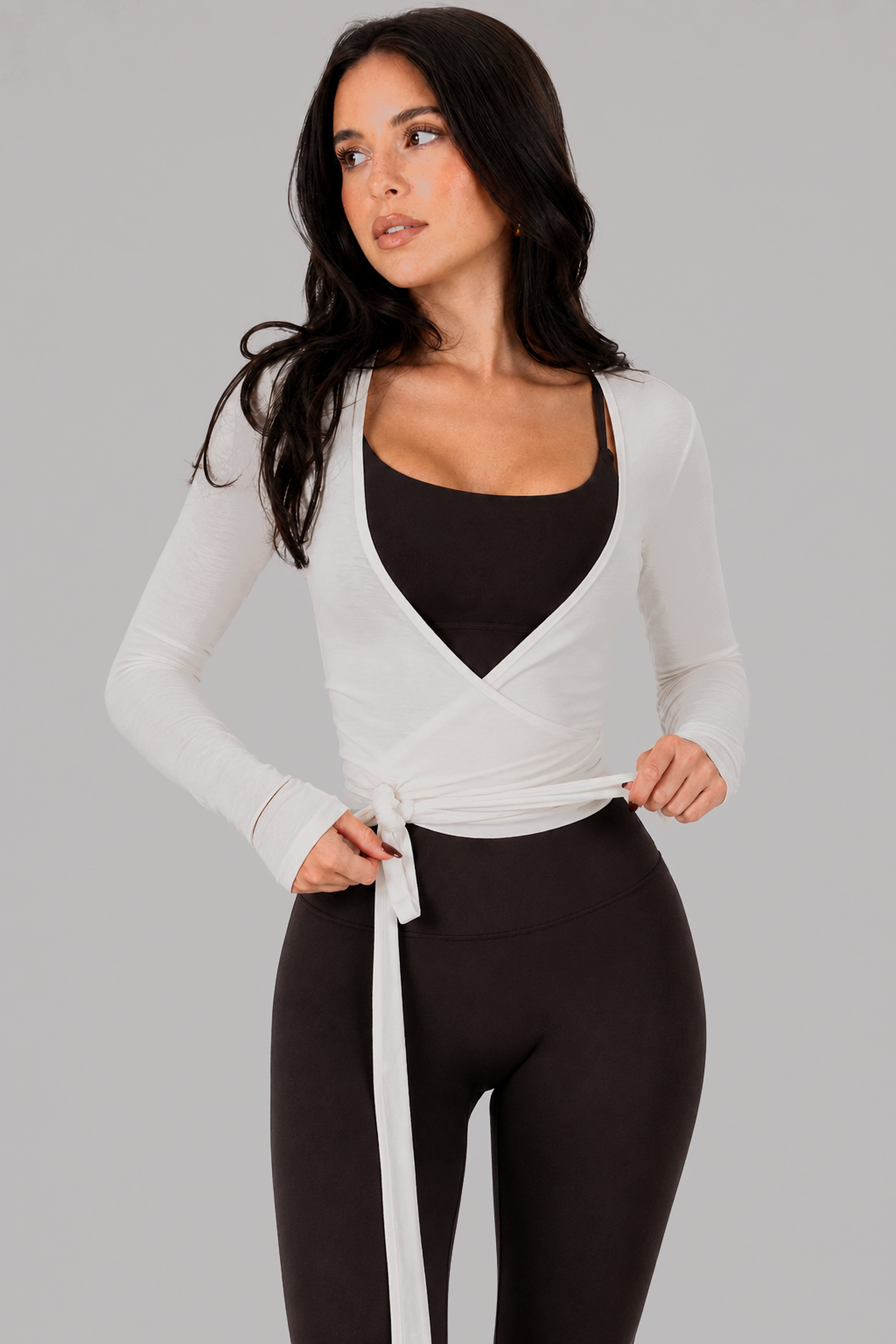 Ballet Wrap Blouse Porcelain