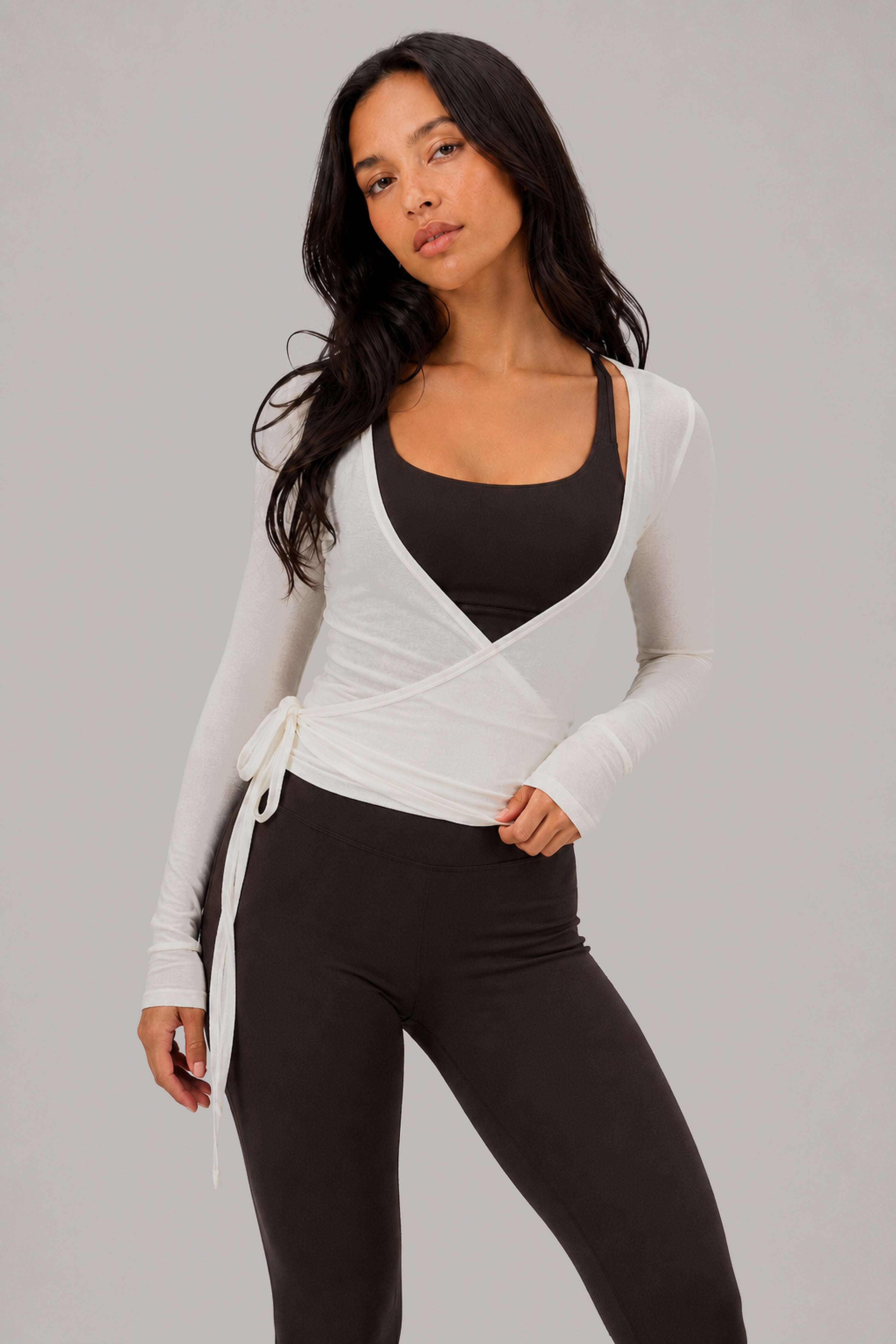 Ballet Wrap Blouse Porcelain