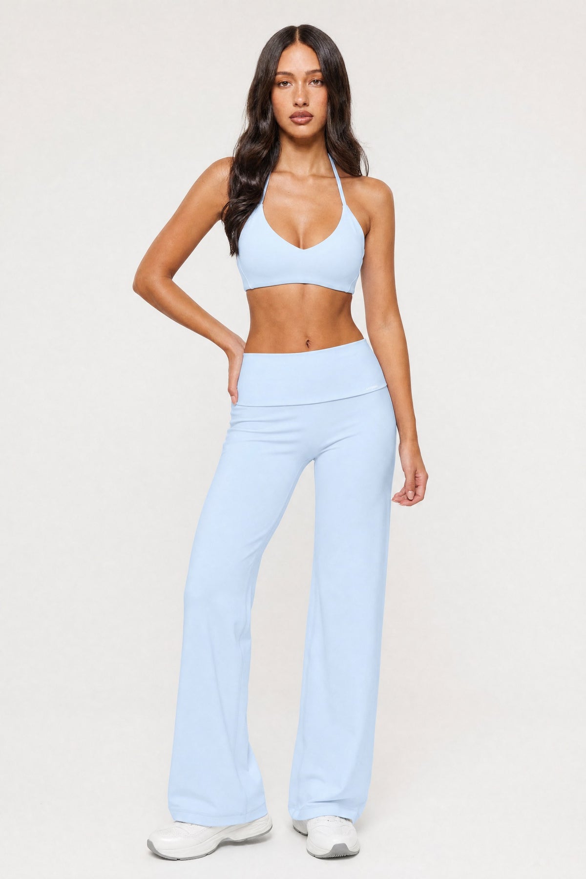 Grace Halter Bralette Mist, front view on model