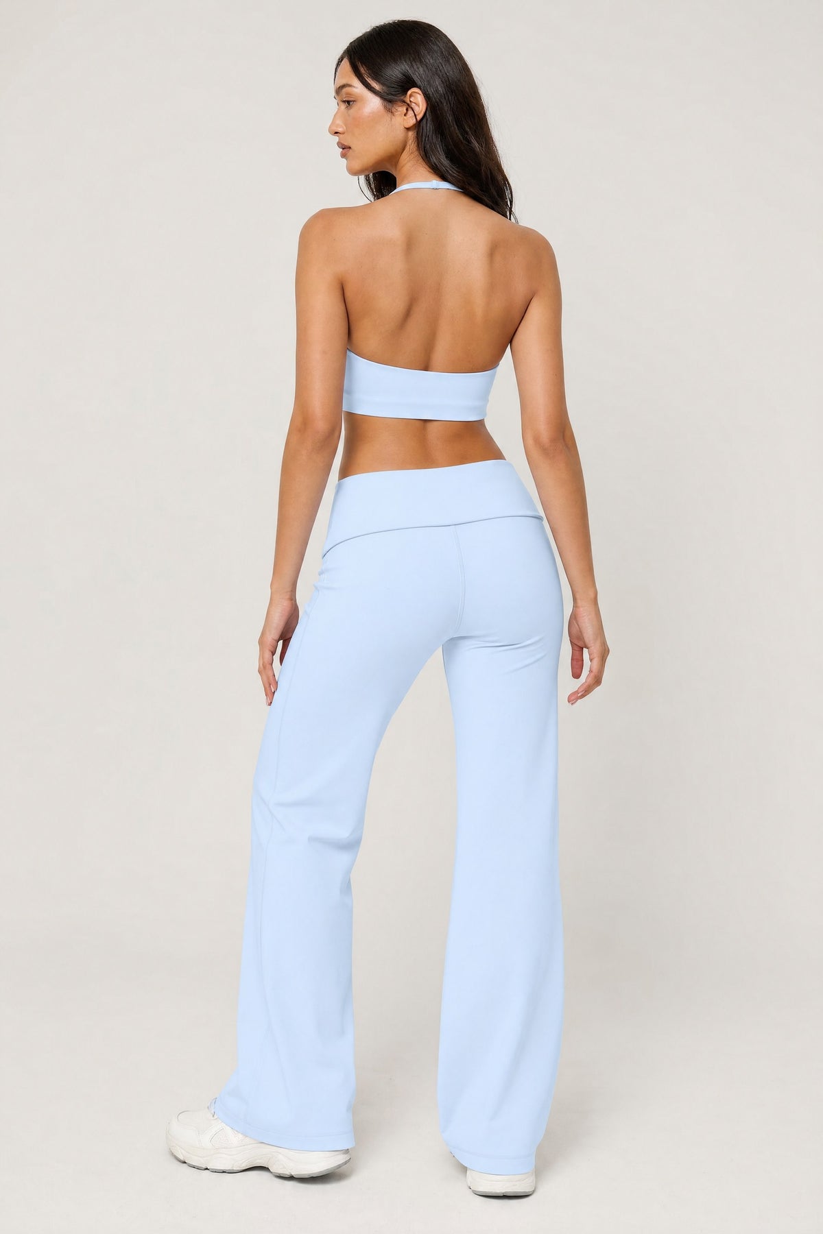 Grace Halter Bralette Mist, back view on model