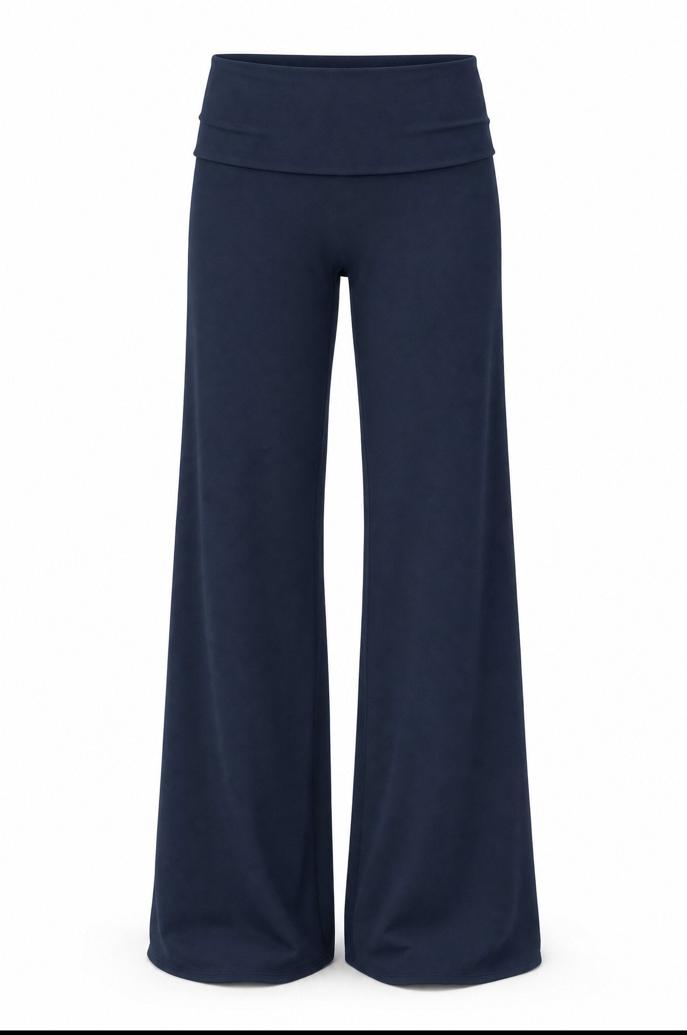 Fold Over Flare Pants Midnight - ghost mannequin front