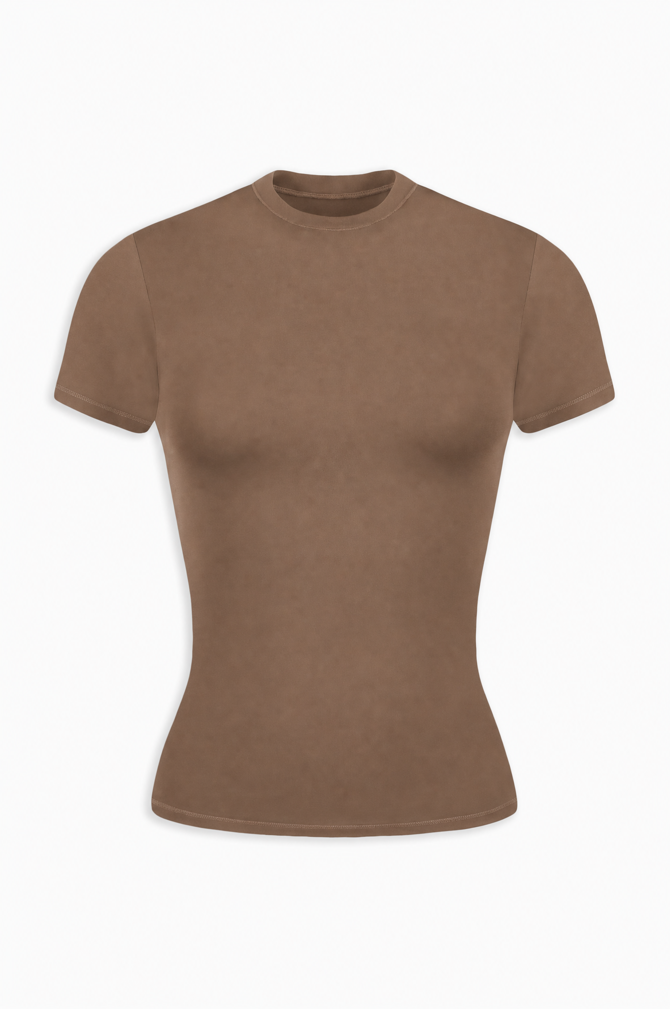 Mocha fitted t-shirt front