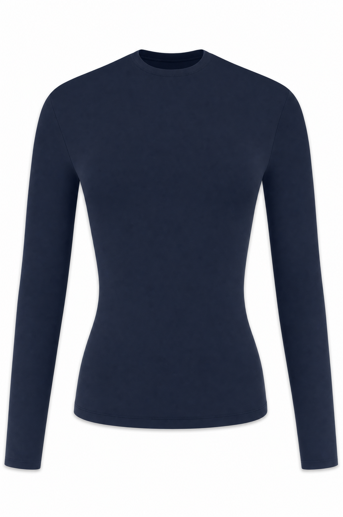 Fitted Long Sleeve T-Shirt Midnight on 3D mannequin