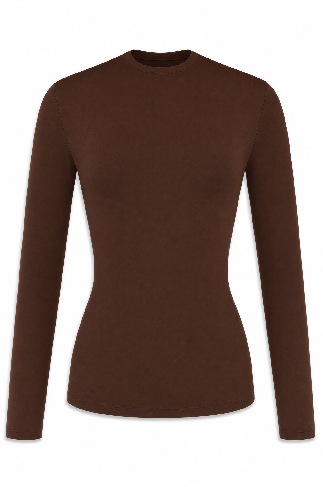 Cacao long-sleeve ghost mannequin front