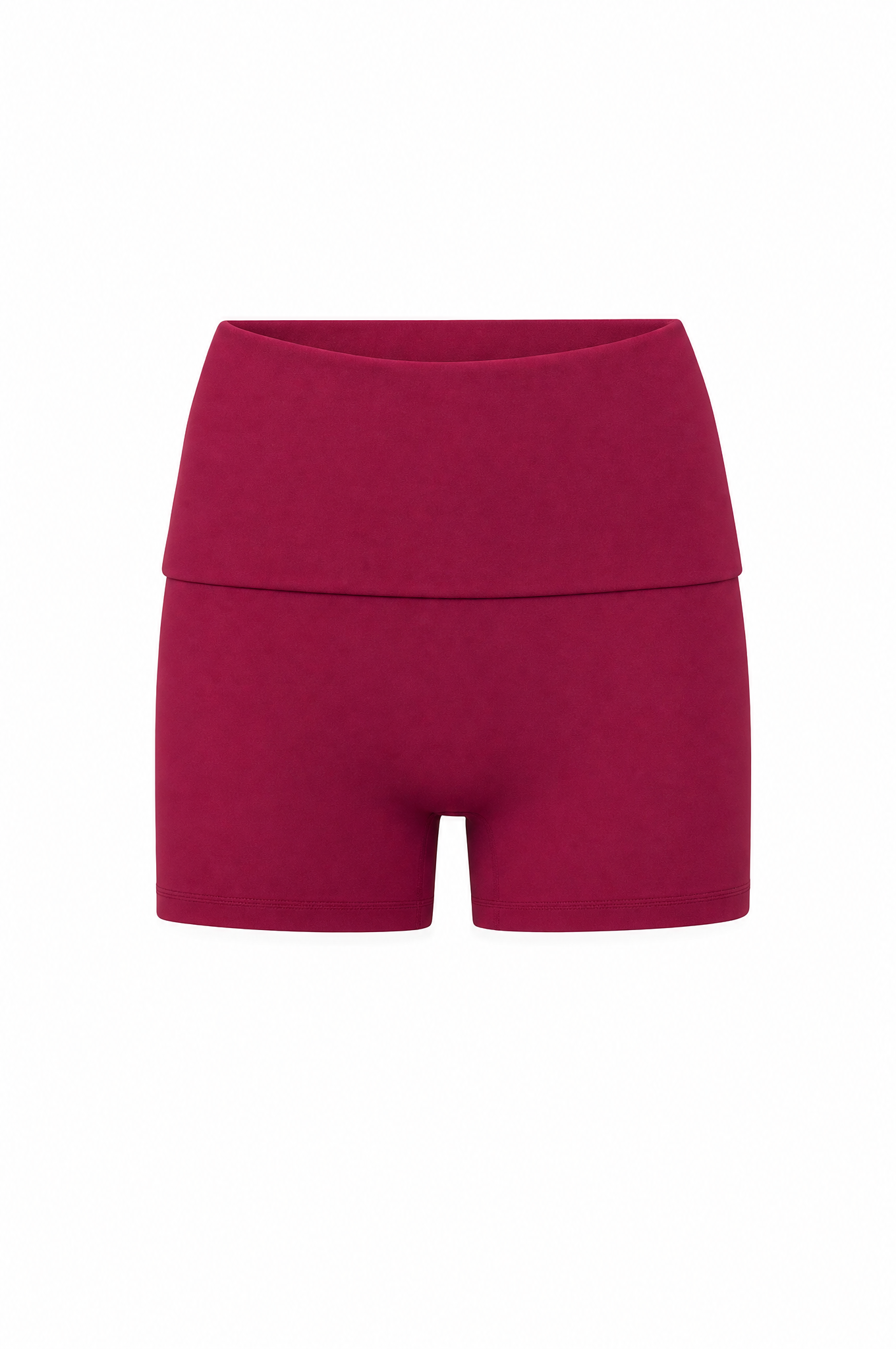Aesbody Fold Over Shorts Garnet - ghost mannequin front