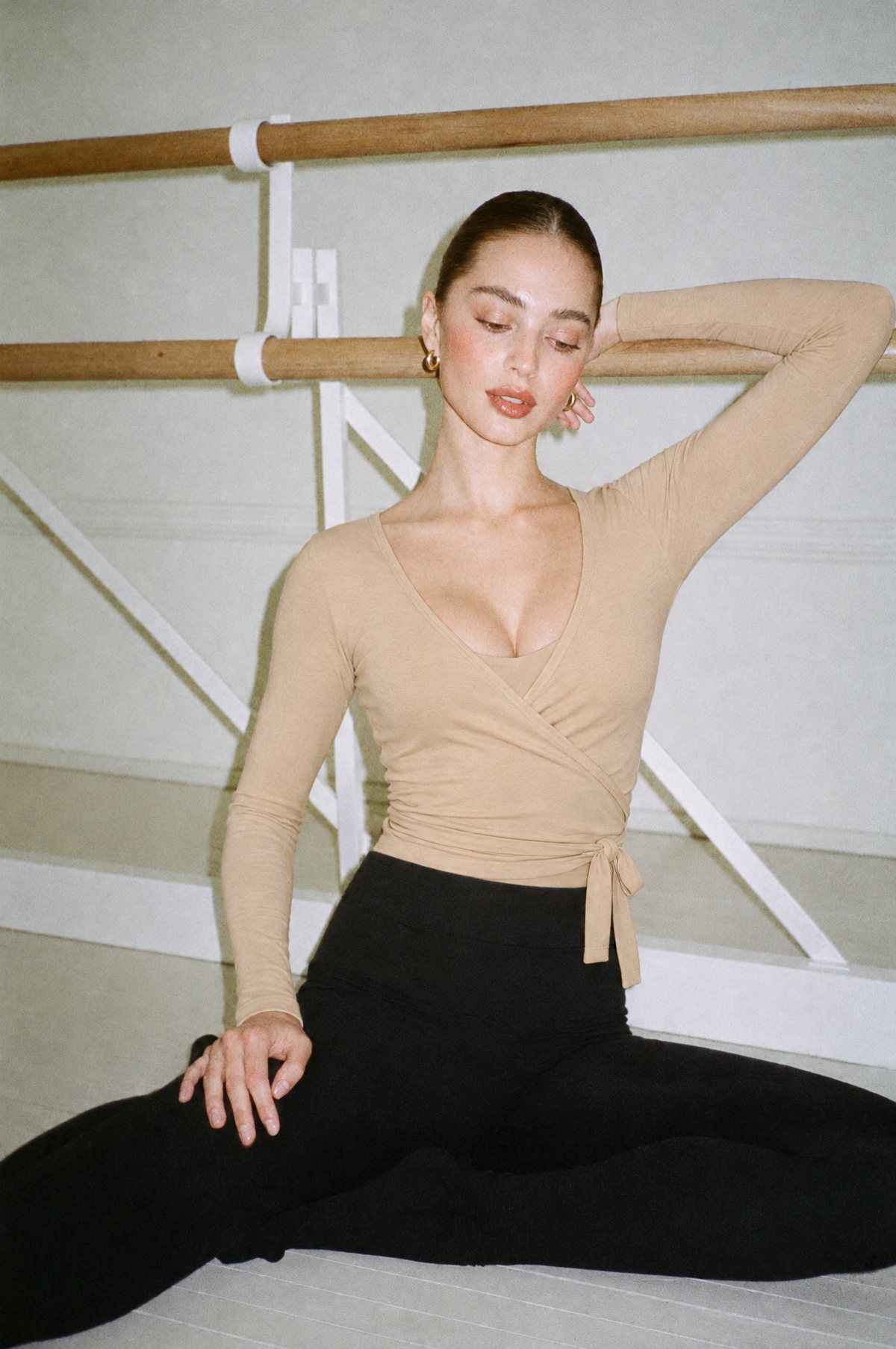 Ballet Wrap Blouse Dune