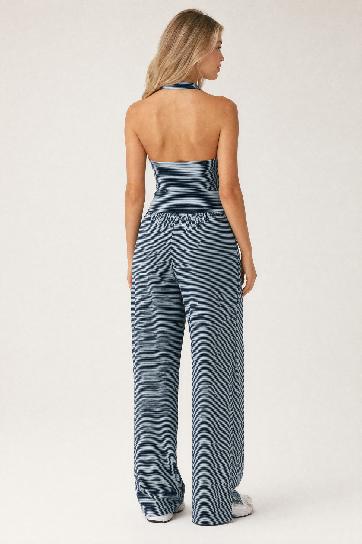 Stripe Halter Top Sky – back