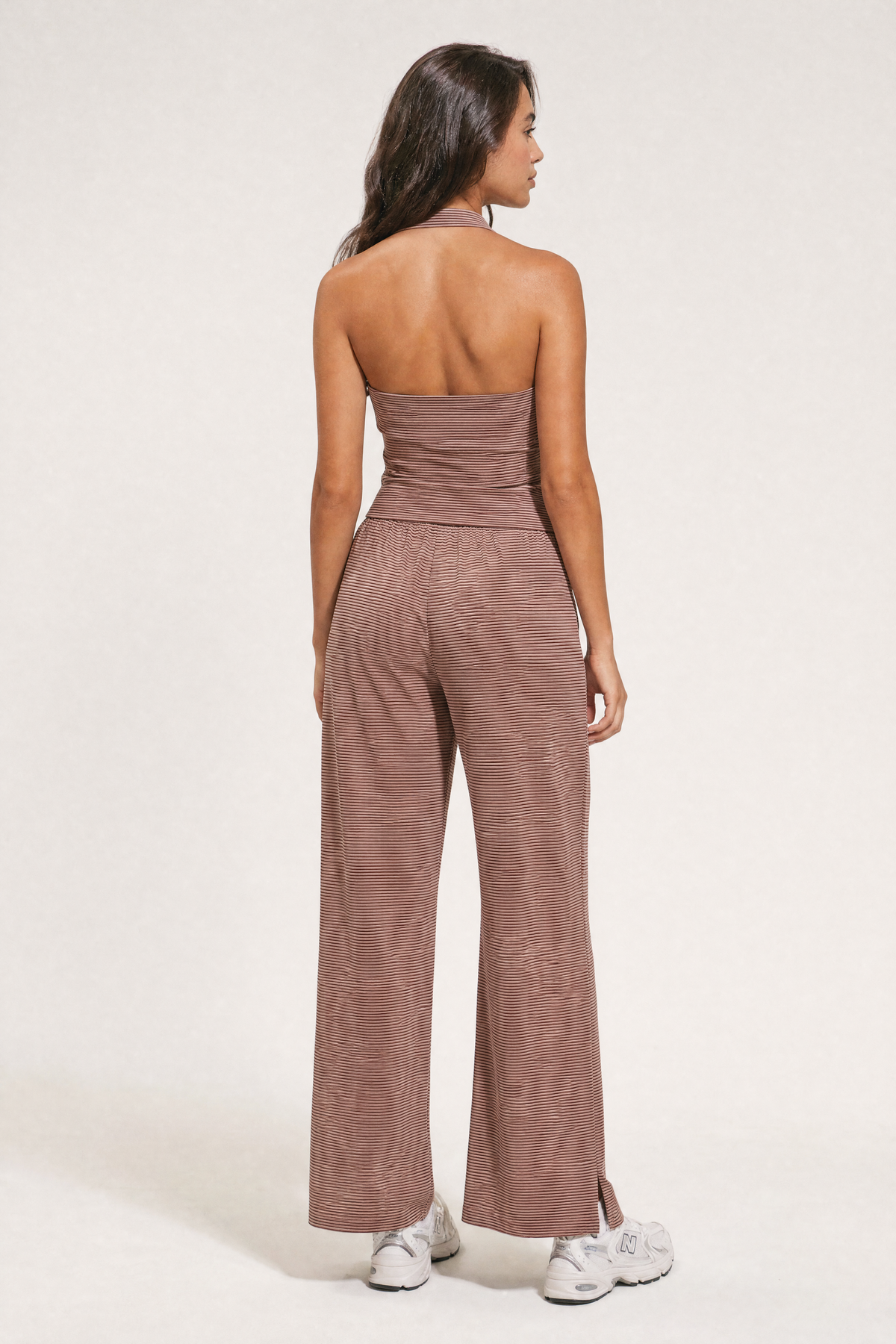 Stripe Wide Leg Pants Cherry – back
