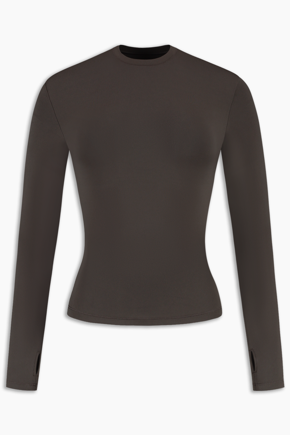 Fitted Long Sleeve T-Shirt Espresso