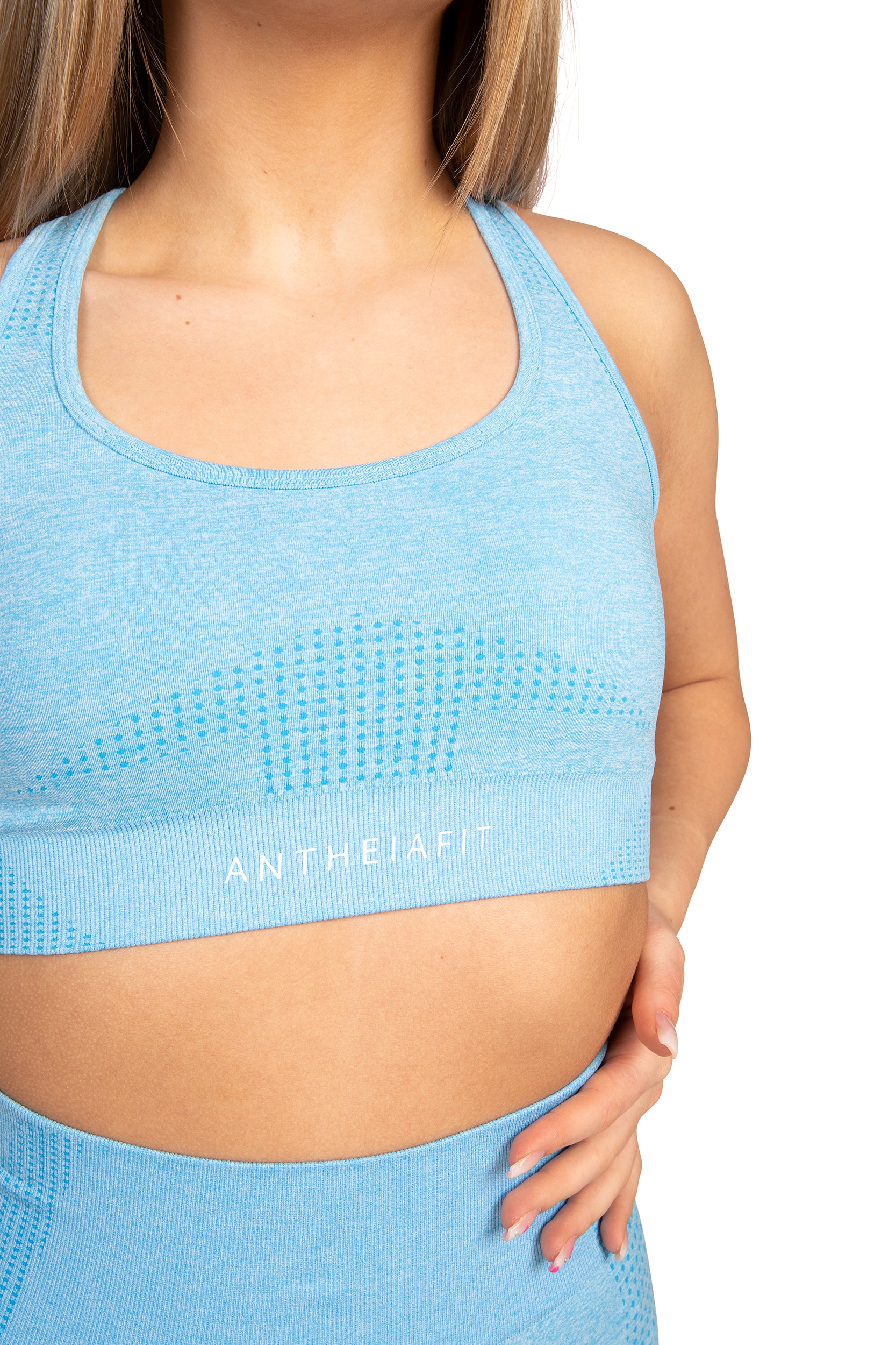 Eashery She Fit Sports Bras Women's Seamless Pullover Bra With Built-in Cups  Blue 38C 