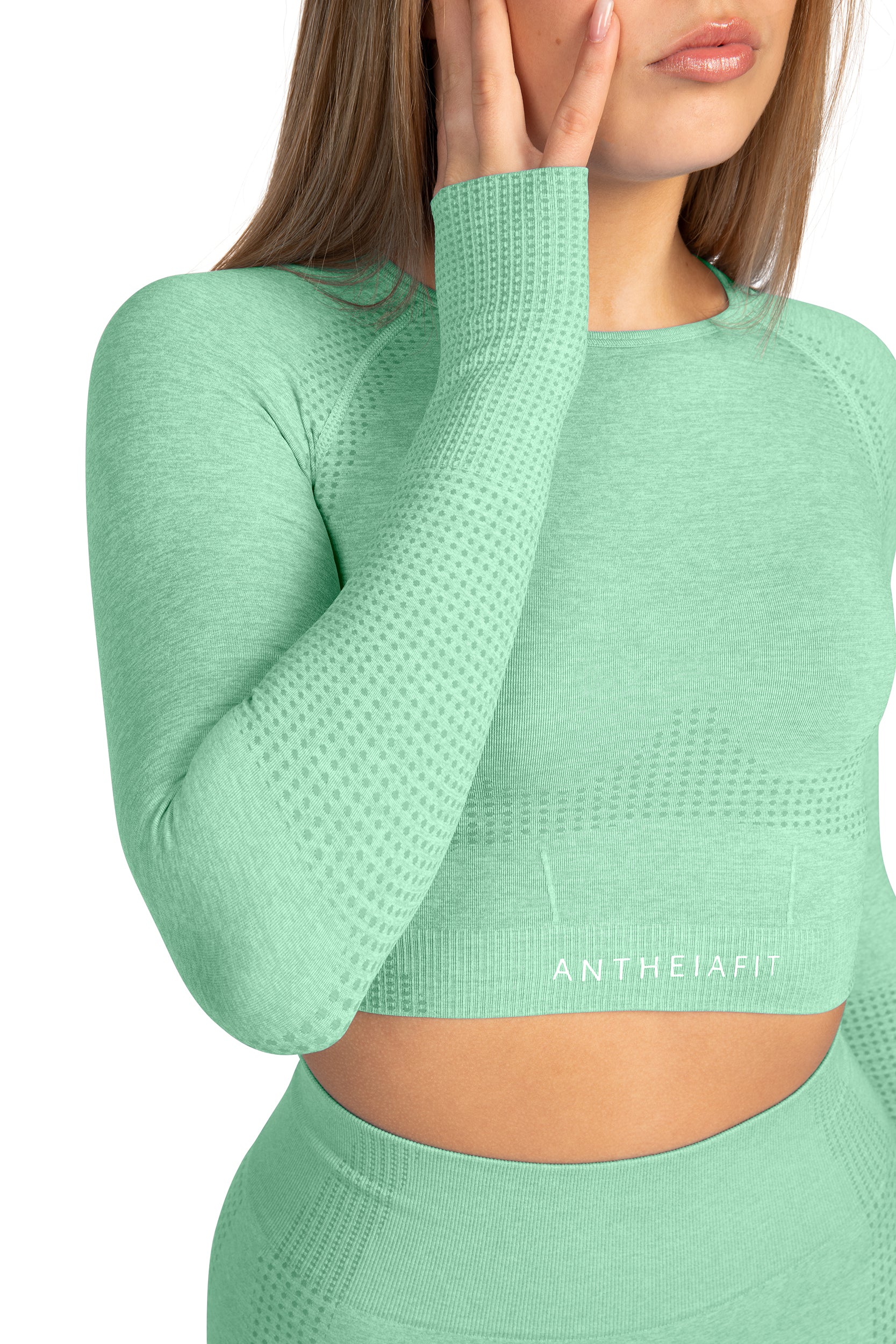Seamless Long Sleeve Top Mint Green – antheiafit