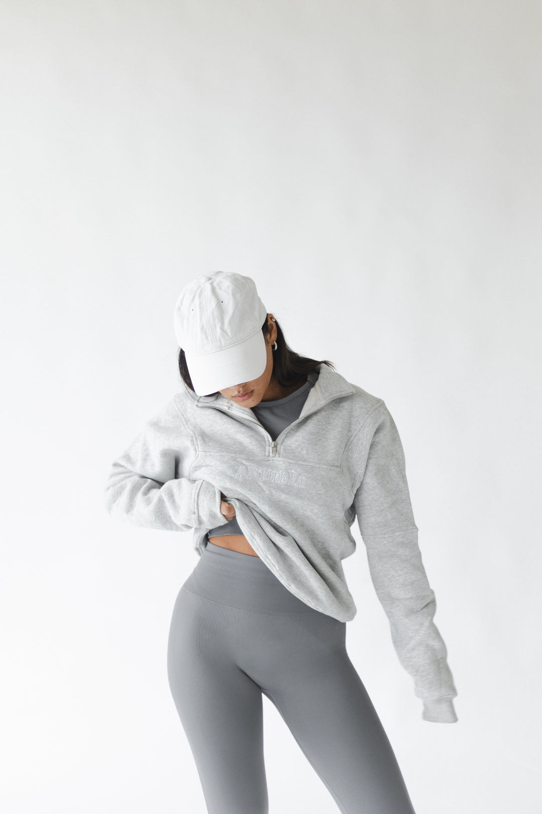 Half Zip Light Heather Grey