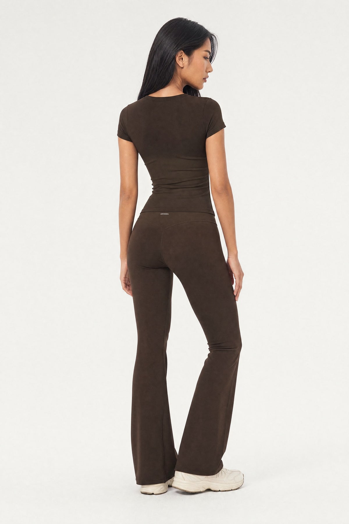 Flare Leggings Ganache, back view on model