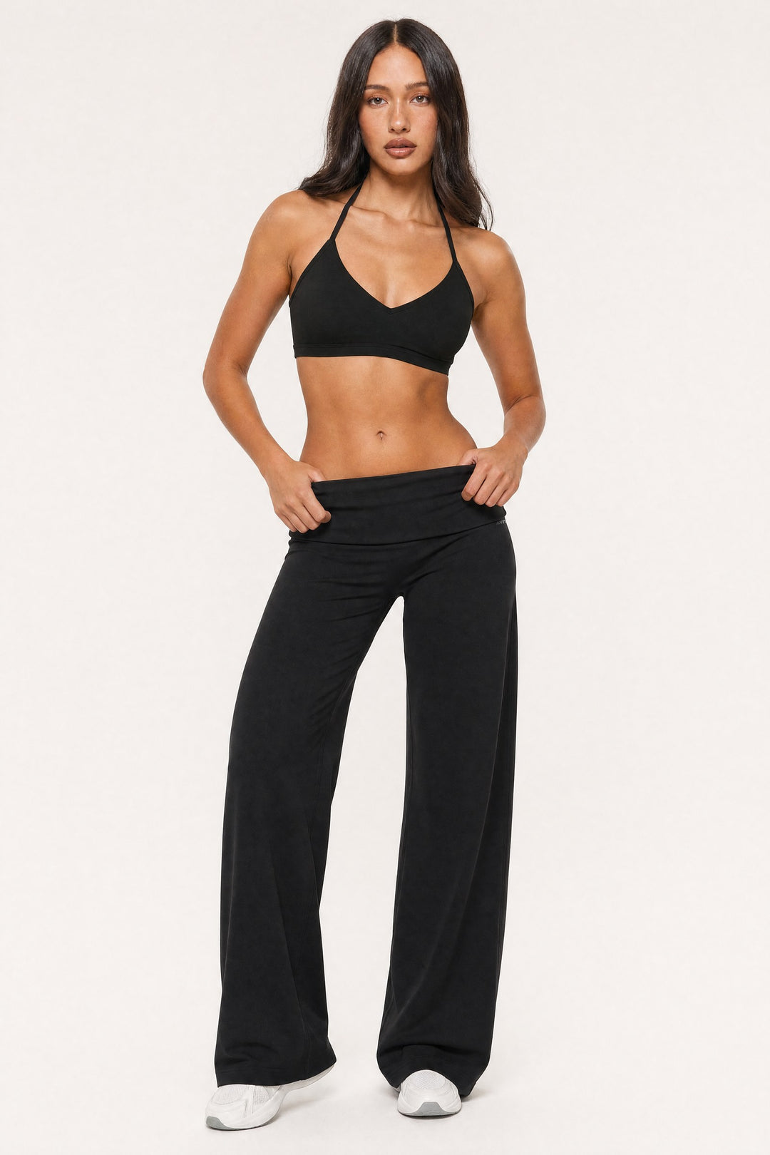 Fold Over Flare Pants Onyx