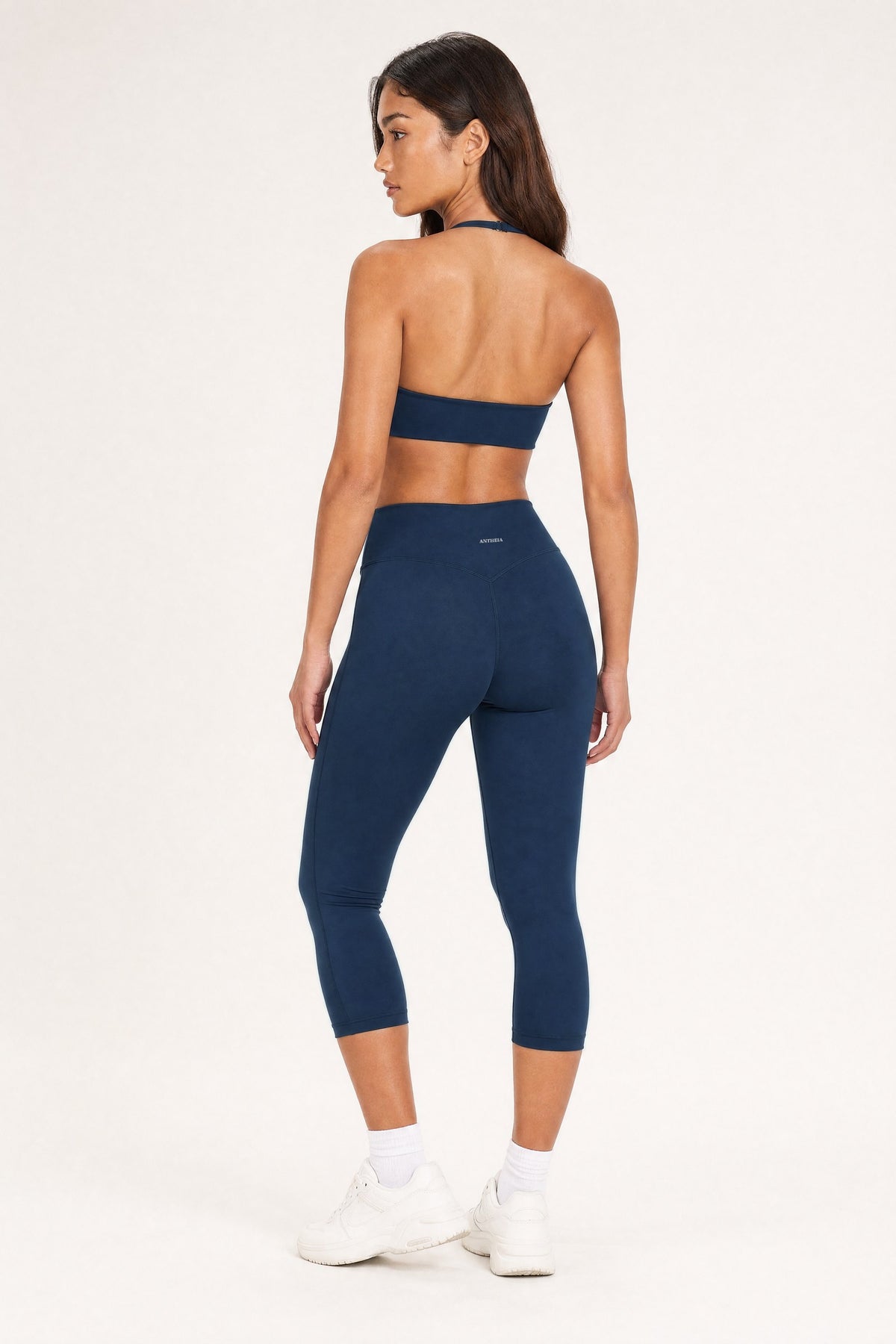 Grace Halter Bralette Midnight, back view on model