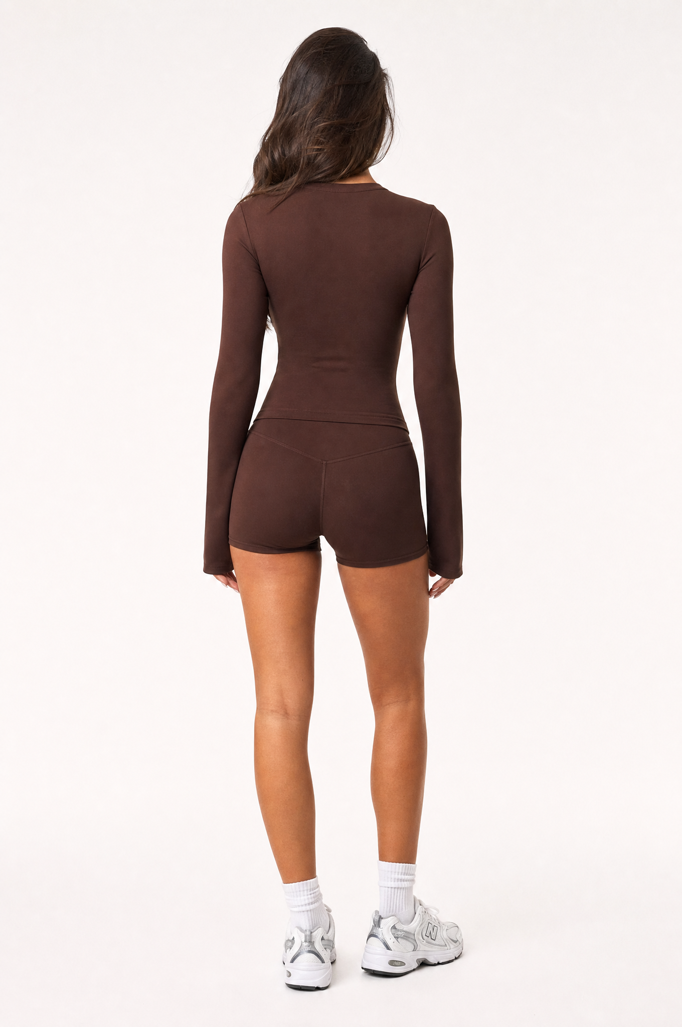 Fitted Long Sleeve T-Shirt Cacao