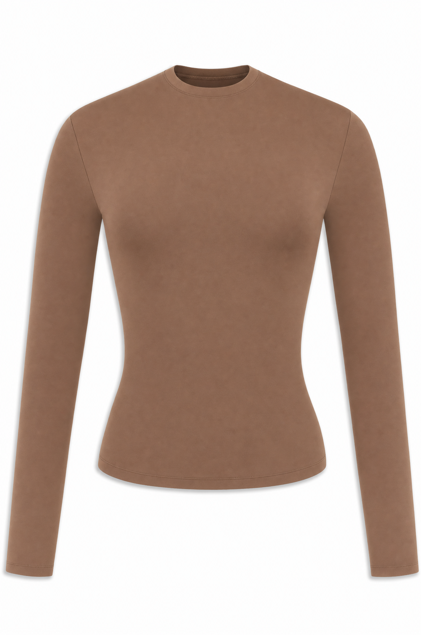 Mocha long-sleeve ghost mannequin front