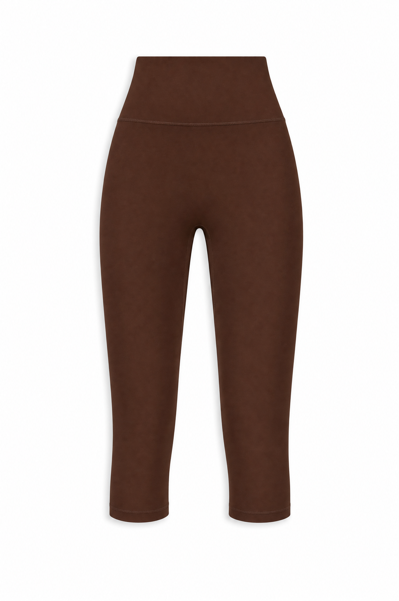 Cacao capri leggings ghost mannequin front