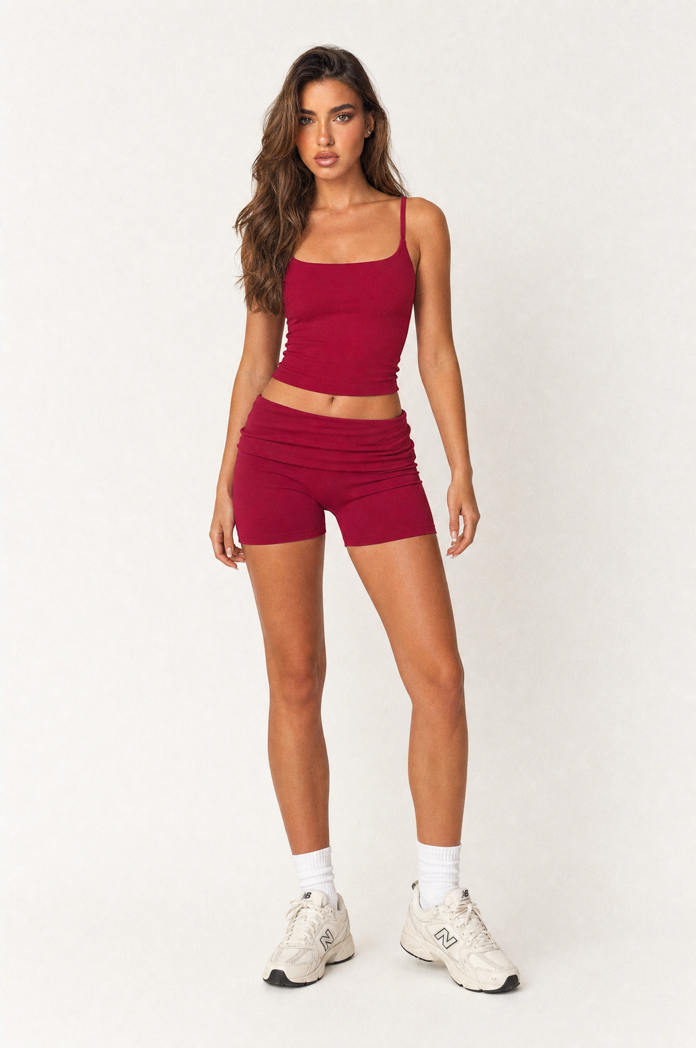 Fold Over Shorts Garnet