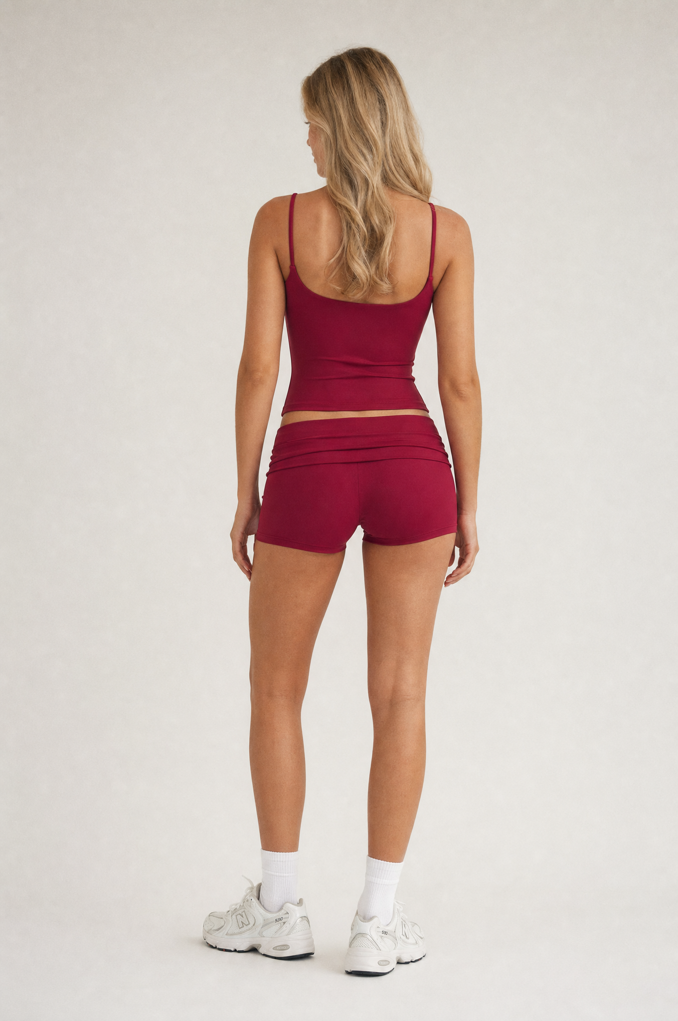 Fold Over Shorts Garnet