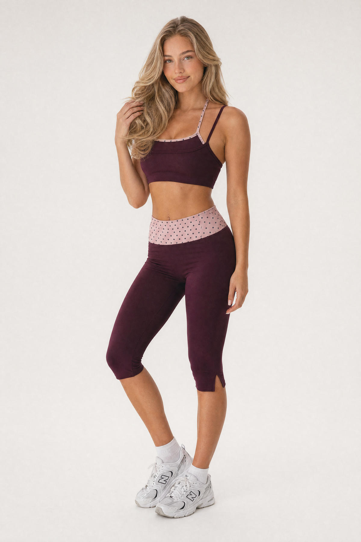 Dot Band Shorts Merlot – front alt