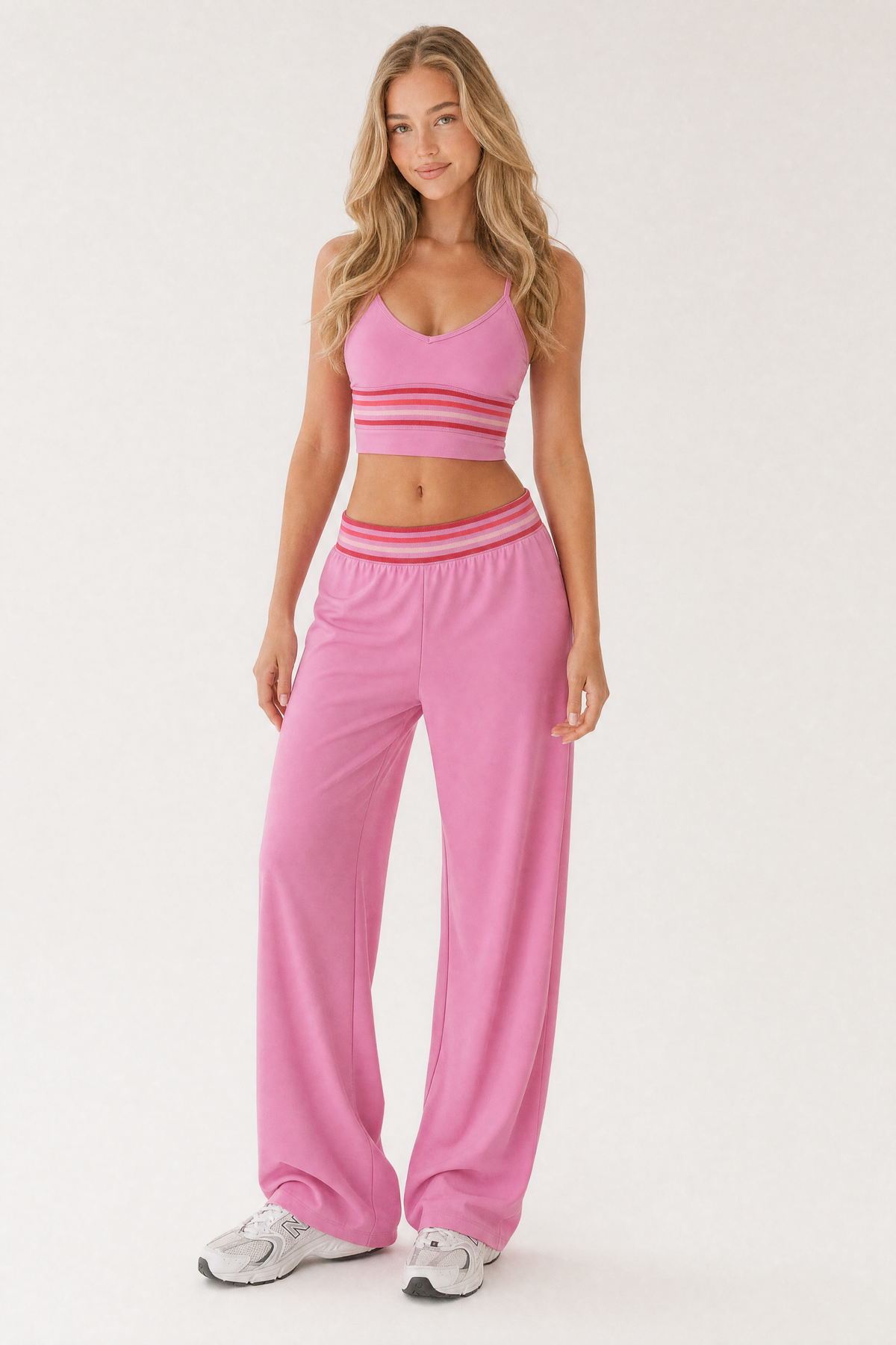 Rib Band V Cami Raspberry – front