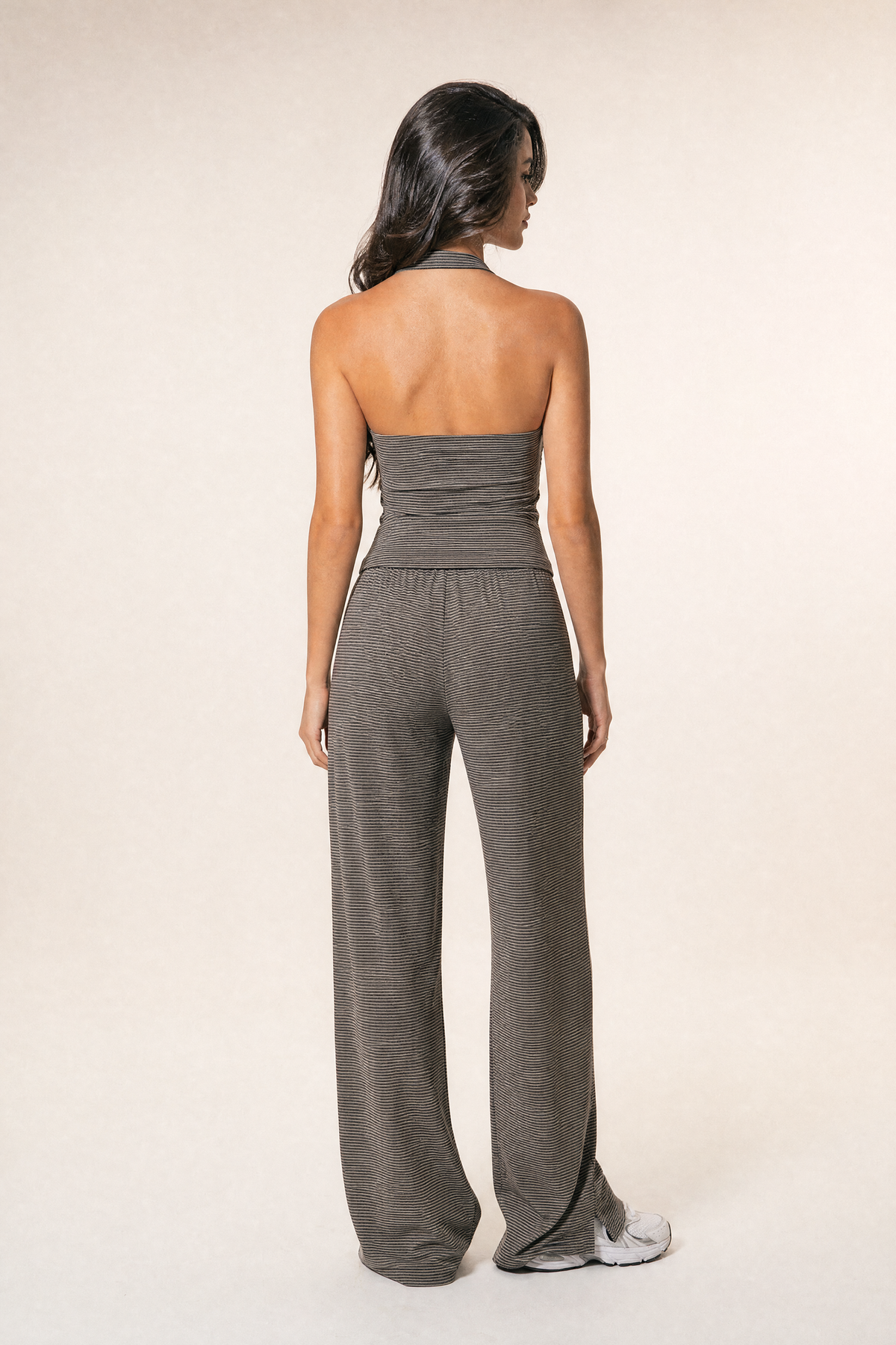 Stripe Wide Leg Pants Noir – back